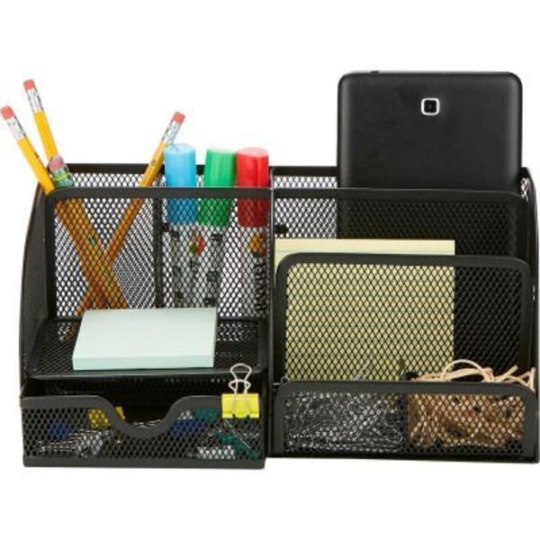 Ems Mind Reader. Mind Reader 7-Compartment Desk Organizer for Office Supplies, Black JOEORG-BLK
